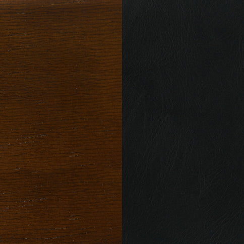 Swivel Stool With Upholstered Seat (Set of 2) - Black / Brown