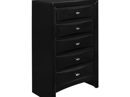 Lucille - 5 Piece Bedroom Set With Storage Drawers And Bookcase Headboard