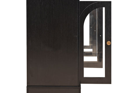 Modern Arched Glass Sideboard With 6 Doors, Buffet Cabinet With Storage And Adjustable Shelves