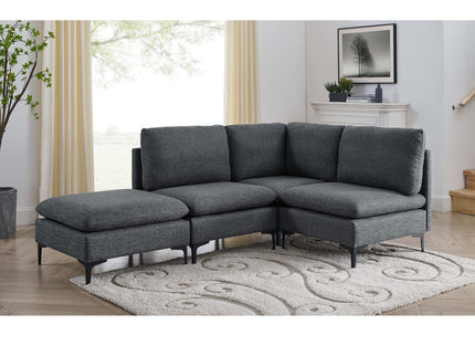 Upholstered Modular Sectional With Tall Legs, Medium Firm Seat