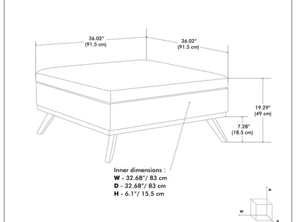 Owen - Multifunctional Square Coffee Table Storage Ottoman