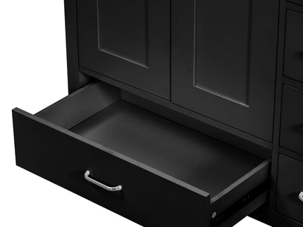 Bathroom Vanity With Sink Combo, 2 Soft Close Doors And 5 Drawers