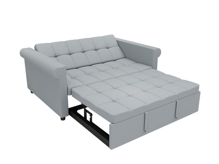 Compact Loveseat With Trundle Sleeper And Storage Pocket - Gray