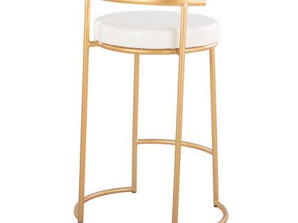 Fuji - Round Contemporary Fixed Height Counter Stool (Set of 2)