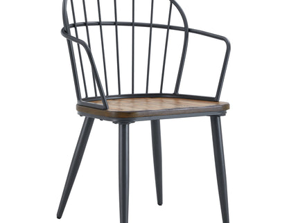 Contemporary Indoor Dining Set With Metal Legs, Birch, And Metal - Black / Natural
