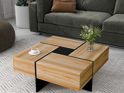 Wallace - Coffee Table With 4 Hidden Storage Compartments - Brown