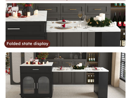Expandable Kitchen Island With Power Outlet