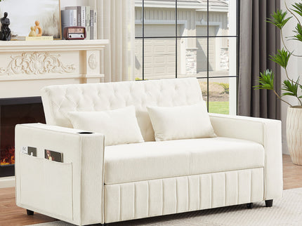 Pull-Out Sofa Bed Convertible Couch With Adjustable Backrest For Living Room