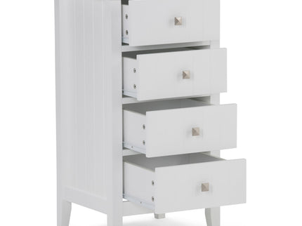 Acadian - 4 Drawer Floor Storage Cabinet - Pure White