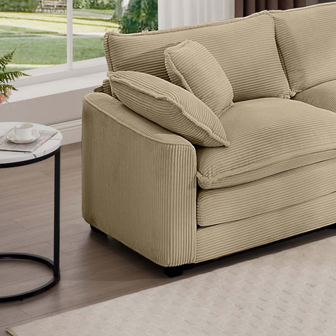 Oversized Modular Cushion Sofa With Ottoman, Low Back, Deep Seating Sofa Set