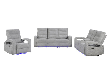 Isolde - Power Reclining Loveseat With LED Lighting - Gray