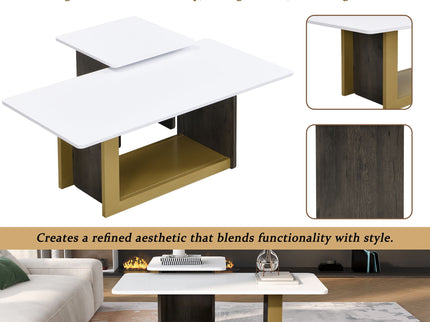 Small Square Coffee Table With End Table (Set of 2)