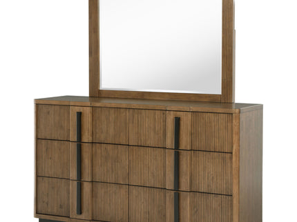 Moraga - 6 Drawer Dresser With Mirror - Ash Brown
