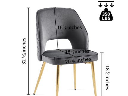 Dining Chairs With Metal Legs And Hollow Back Upholstered Dining Chairs