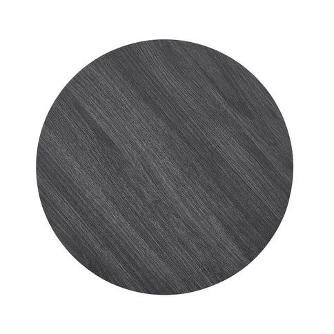 Anze - 3 Piece Coffee Table Set Contemporary Oval Wood Shelf - Charcoal