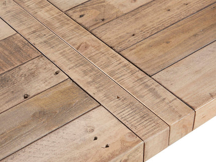 Rustic Dining Table With Metal Support - Natural