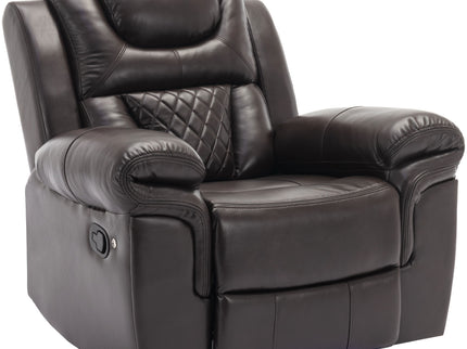 3 Pieces Recliner Sofa Sets Home Theater Seating Manual Recliner Chair & Center Console And LED Light Strip For Living Room - Brown