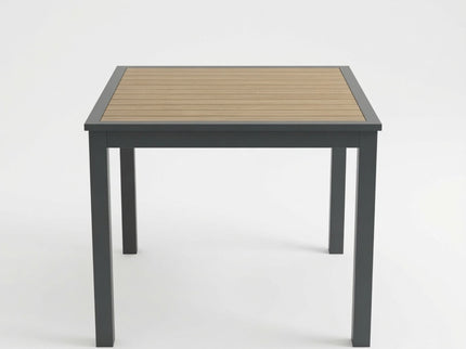 Outdoor Square Patio Slatted Dining Table - Gray