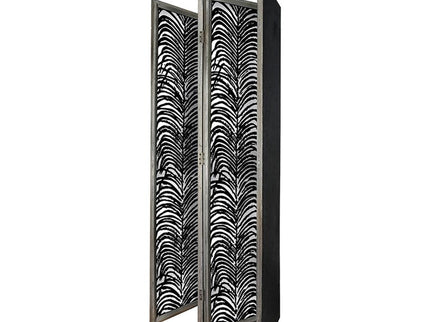 Room Divider, Herero 4 Panel Decorative Screen - Black