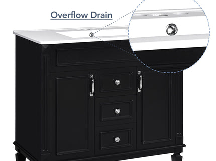 Bathroom Vanity With Top Sink, Basin On Cabinet With 2 Soft Closing Doors And 2 Drawers