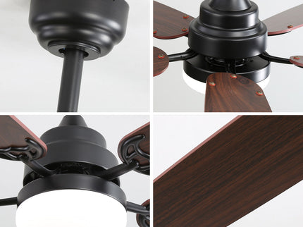Ceiling Fan With LED Light, 6 Speed Wind, 5 Blades, Remote Control DC Motor