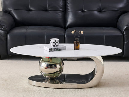 Oval Coffee Table With Geometric Precision