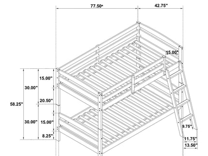 Kerr - Twin Over Twin Bunk Bed - Gray