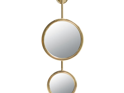 2 Circle Mirrors For Wall Decor, Unique Contemporary Wall Mirror For Living Room Bedroom Entryway - Gold