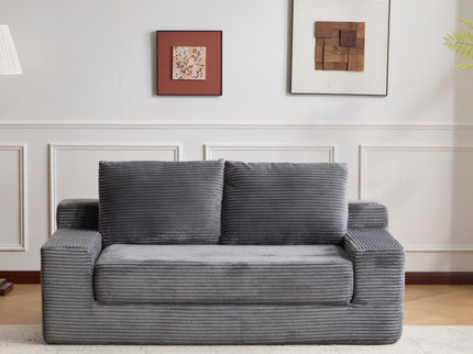 Comfortable Deep Seat Loveseat Sofa Bed, Reversible Cushion With Pillows