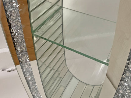 U - Shaped Floor Vase With Shattered Diamond Mirror Surface