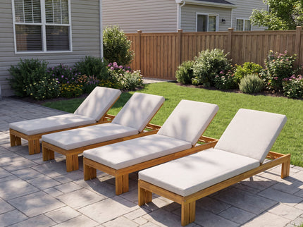 Outdoor Chaise Lounge With 5 Position Adjustable Backrest