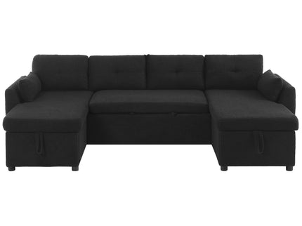 U-Shaped Sectional Sofa Bed With Storage And USB Ports