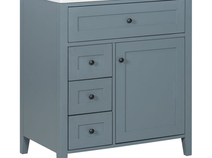 Modern Bathroom Vanity With Sink, 3 Drawers And Adjustable Shelf