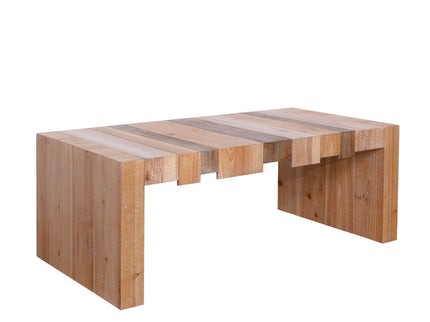 Modern Rustic Table With Sculpted Block Design