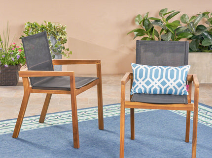 Belfast - Dining Chair With Acacia Wood Frame And Seating (Set of 2)