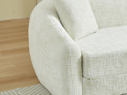 Curved Convertible Sofa, 2 In 1 Fold Out Bed With Pull Out Base And Deep Seat