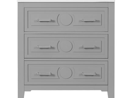 Retro Bathroom Vanity With Sink Combo, Free Standing Single Set With 3 Drawers