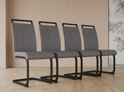 Modern Dining Chairs With High Back Upholstered Design Metal Legs
