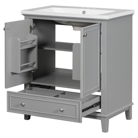 Modern Bathroom Vanity With Sink Combo, Multi Functional Cabinet With Doors And Drawer