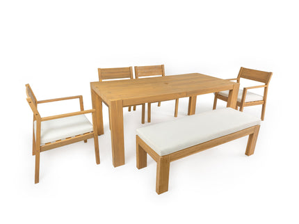 Outdoor Dining Set Rectangular Table With Umbrella Hole