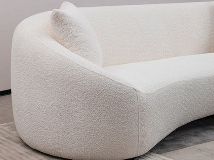 Curved 3 Seater Sofa For Living Room - White