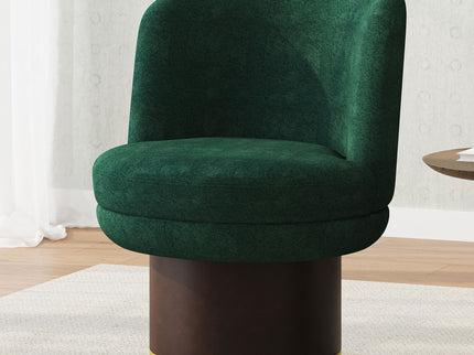 Round Swivel Accent Chair With Ergonomic Backrest For Living Room