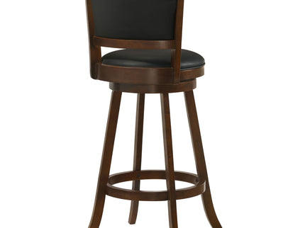 Swivel Stool With Upholstered Seat (Set of 2) - Black / Brown