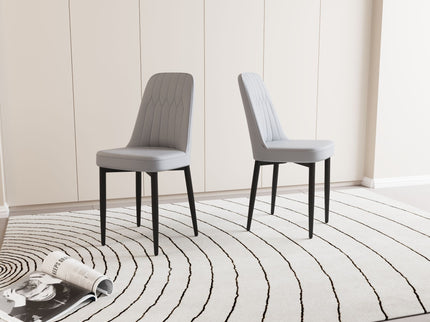 Modern Dining Chair With Cushions And Metal Legs