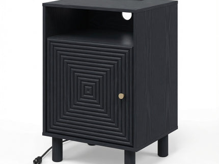 Nightstand With Charging Station & Storage