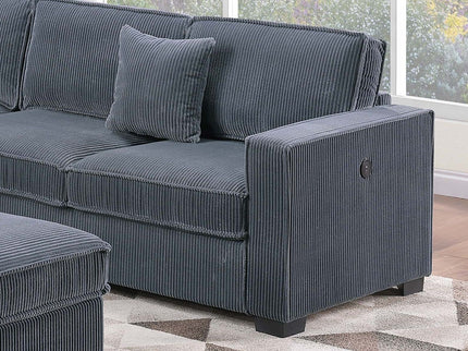 Modern Sectional Set With Cocktail Ottoman