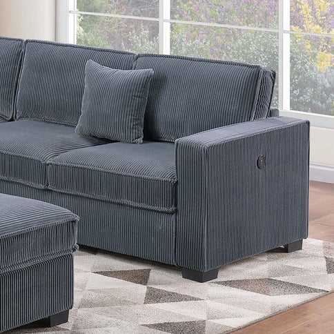 Modern Sectional Set With Cocktail Ottoman