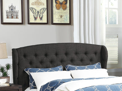 Bed With Adjustable Button Tufted Headboard