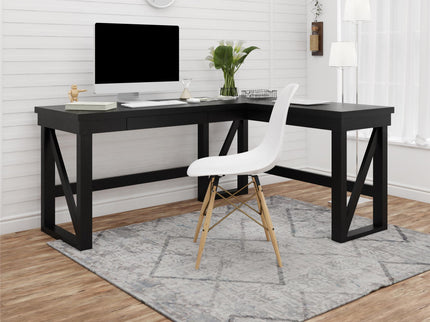 Crestwood - Lift Top L Desk - Black