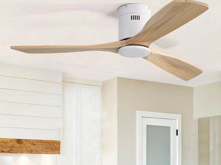 Low Profile Ceiling Fan DC, 3 Blade, Noiseless Reversible Motor, Remote Control